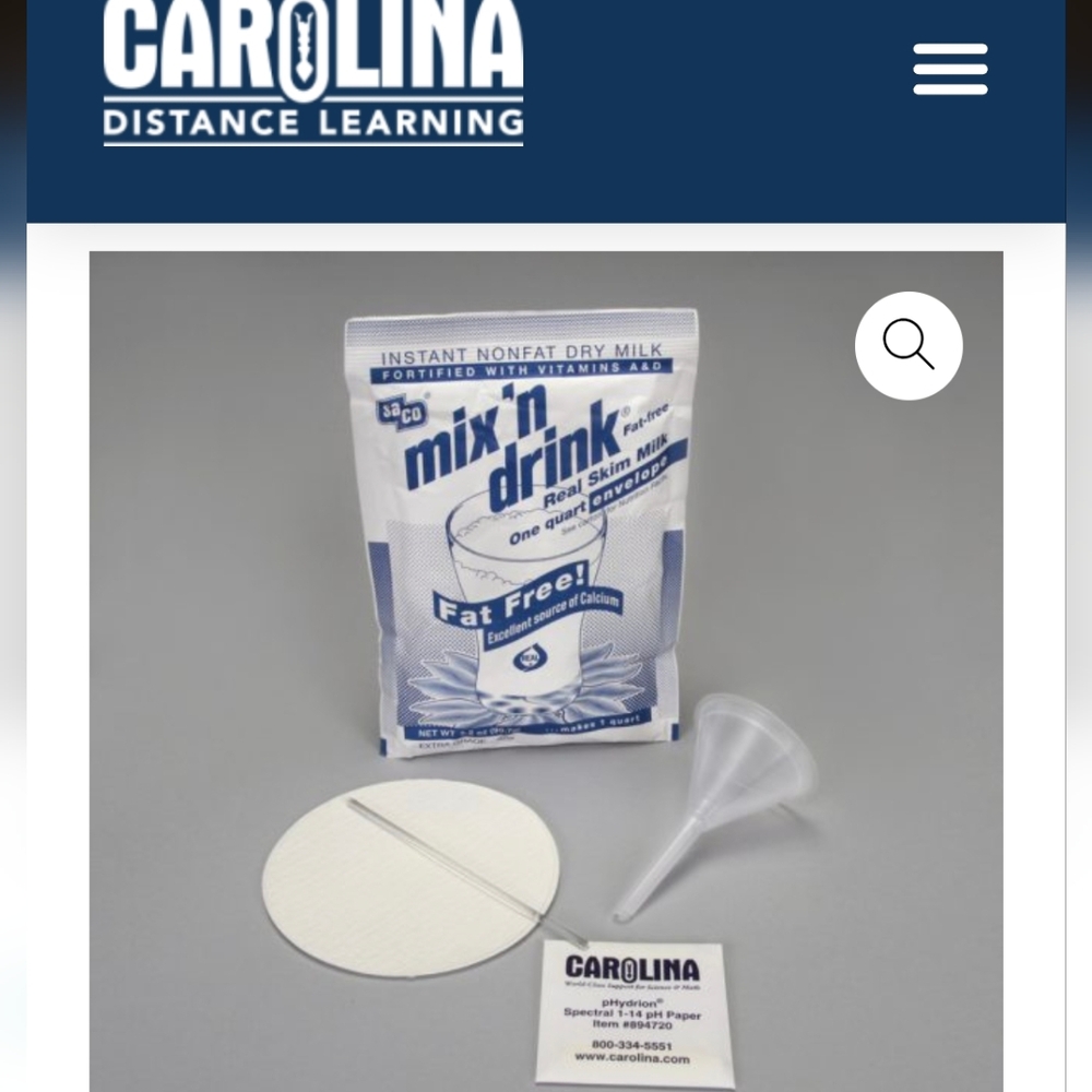 CAROLINA distance Learning Isolation Of Casein kit HOMESCHOOL science Experiment